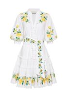Ale Mais - Rosa Floral-embroidered Mini Dress - Womens - Ivory