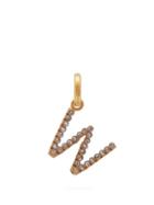 Matchesfashion.com Burberry - W Crystal Embellished Letter Charm - Womens - Crystal