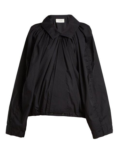 Matchesfashion.com Lemaire - Gathered Cotton Poplin Blouse - Womens - Blue