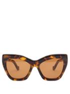Matchesfashion.com Loewe - Cat-eye Tortoiseshell-acetate Sunglasses - Womens - Tortoiseshell