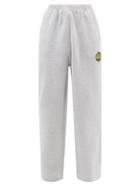Balenciaga - Logo-embroidered Cotton-jersey Track Pants - Mens - Grey