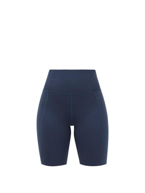 Matchesfashion.com Girlfriend Collective - High-rise Recycled-fibre Bike Shorts - Womens - Navy
