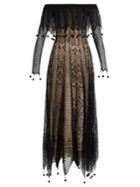 Alexander Mcqueen Off-the-shoulder Pompom-embellished Lace Dress