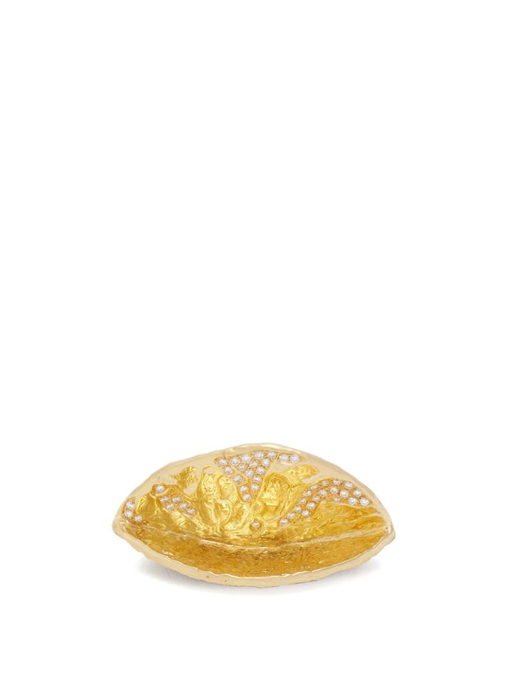 Patcharavipa 18kt Gold And Diamond Coconut Shell Ring