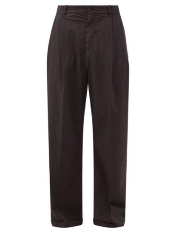 Barena Venezia - Baracan Cotton-blend Wide-leg Trousers - Mens - Black