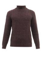 Inis Mein - Beairtn Merino-blend Sweater - Mens - Burgundy