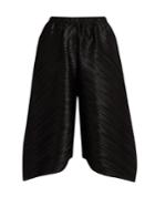 Pleats Please Issey Miyake Triangle-cut Wide-leg Trousers