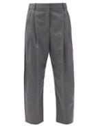 Matchesfashion.com Stella Mccartney - Dawson Front-pleated Wool-flannel Trousers - Womens - Grey