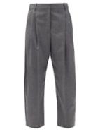 Matchesfashion.com Stella Mccartney - Dawson Front-pleated Wool-flannel Trousers - Womens - Grey