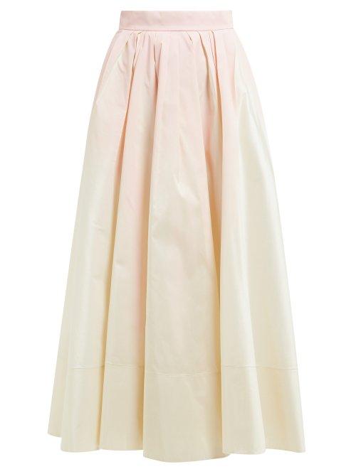 Matchesfashion.com Roksanda - Aylena Pleated Taffeta Maxi Skirt - Womens - White Multi