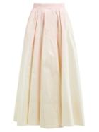 Matchesfashion.com Roksanda - Aylena Pleated Taffeta Maxi Skirt - Womens - White Multi