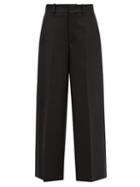 Valentino - High-rise Wool-blend Straight-leg Trousers - Womens - Black