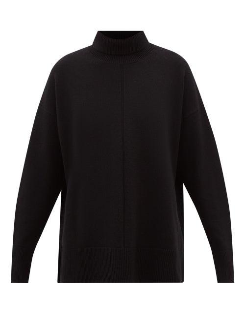 Another Tomorrow - Cashmere-blend Roll Neck Sweater - Womens - Black