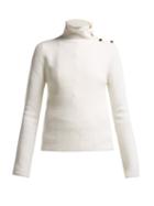 Matchesfashion.com Redvalentino - Button Neck Wool Sweater - Womens - Ivory