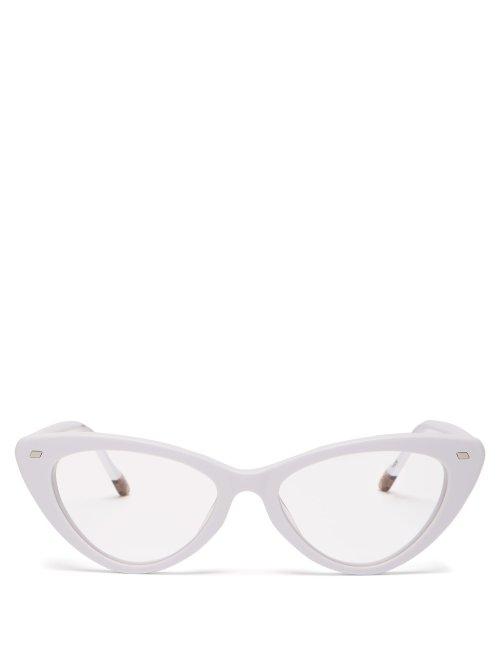 Matchesfashion.com Le Specs - Heart On Cat Eye Glasses - Womens - White