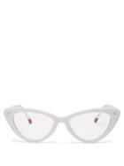 Matchesfashion.com Le Specs - Heart On Cat Eye Glasses - Womens - White