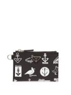 Matchesfashion.com Prada - Nautical Print Leather Wallet And Cardholder Set - Mens - Black