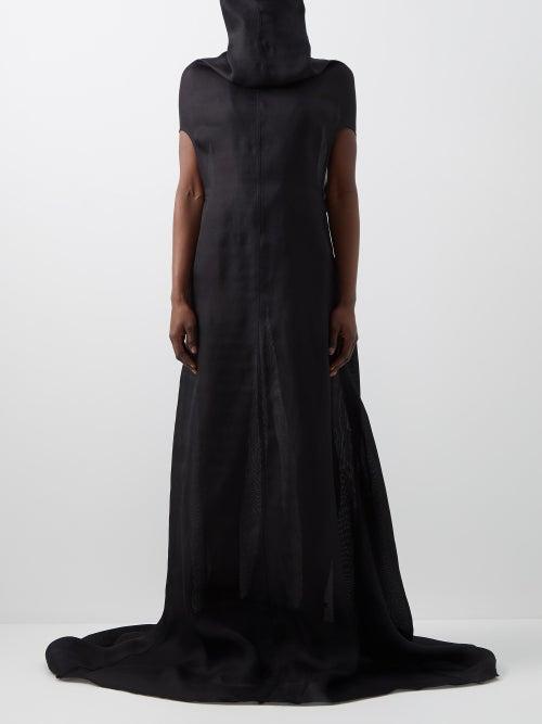Rick Owens - High-neck Silk-gauze Gown - Womens - Black