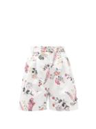 Ladies Rtw Emilia Wickstead - Elliot High-rise Floral-print Faille Shorts - Womens - Pink White