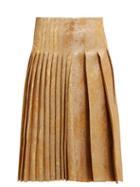 Matchesfashion.com Rochas - Metallic Brocade Pleated Skirt - Womens - Gold