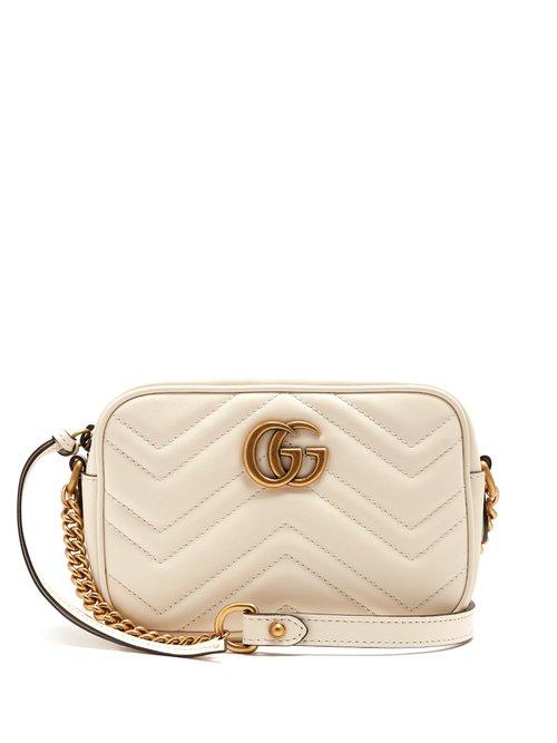Matchesfashion.com Gucci - Gg Marmont Mini Quilted Leather Cross Body Bag - Womens - White