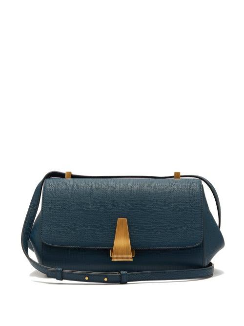Matchesfashion.com Bottega Veneta - Bv Angle Grained Leather Shoulder Bag - Womens - Dark Blue