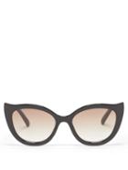 Matchesfashion.com Le Specs - Flossy Oversized Cat-eye Sunglasses - Womens - Black