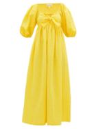 Matchesfashion.com Mara Hoffman - Violet Knotted Organic-cotton Midi Dress - Womens - Yellow