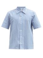 Matchesfashion.com Sunflower - Space Striped Cotton-seersucker Shirt - Mens - Blue Multi