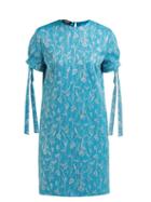 Matchesfashion.com Rochas - Floral Brocade Tie Cuff Mini Dress - Womens - Blue Multi