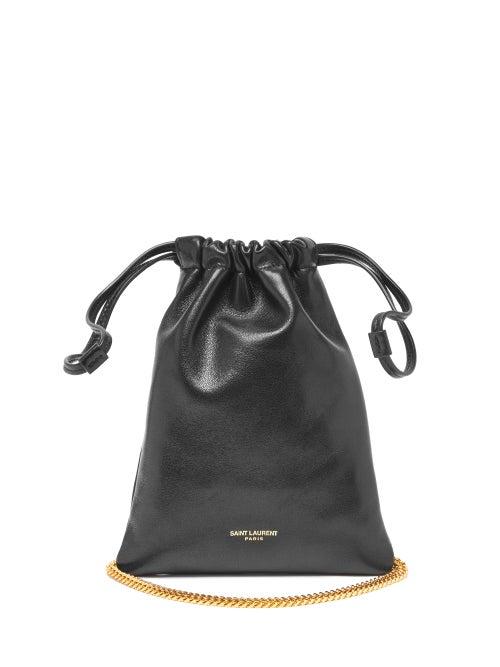Ladies Bags Saint Laurent - Logo-print Mini Leather Cross-body Bag - Womens - Black