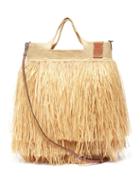 Matchesfashion.com Loewe Paula's Ibiza - Fringed Raffia Basket Bag - Womens - Beige