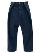 Loewe - Cropped Front-pleat Wide-leg Jeans - Mens - Blue