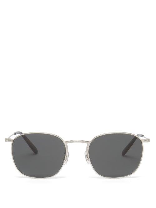 Mens Eyewear Oliver Peoples - Goldsen Square Titanium Sunglasses - Mens - Silver