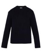 Matchesfashion.com Acne Studios - Keene Chunky Ribbed Knit Wool Blend Sweater - Mens - Navy