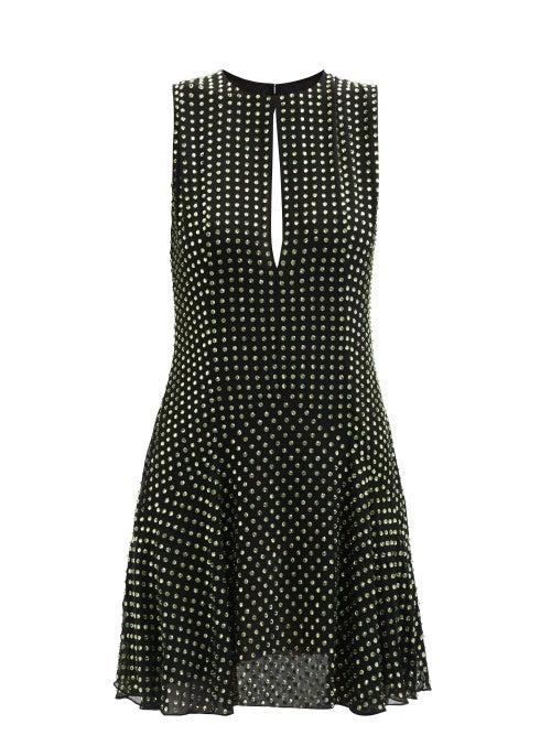 16arlington - Botley Crystal-embellished Crepe Mini Dress - Womens - Green