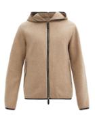 Matchesfashion.com Giorgio Armani - Hooded Felted-cashmere Jacket - Mens - Beige Multi
