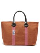 Haulier - Utility Large Striped Cotton-canvas Tote Bag - Mens - Brown