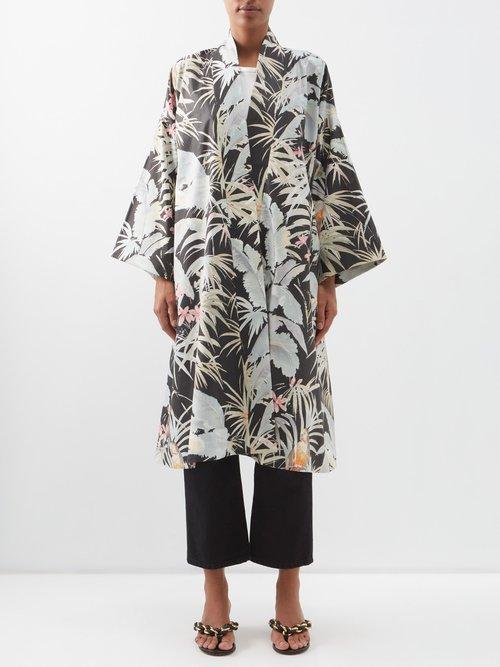 Rianna + Nina - Tropical-print Cotton-canvas Coat - Womens - Multi