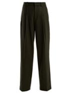 Matchesfashion.com Joseph - Riska Wool Blend Trousers - Womens - Dark Green