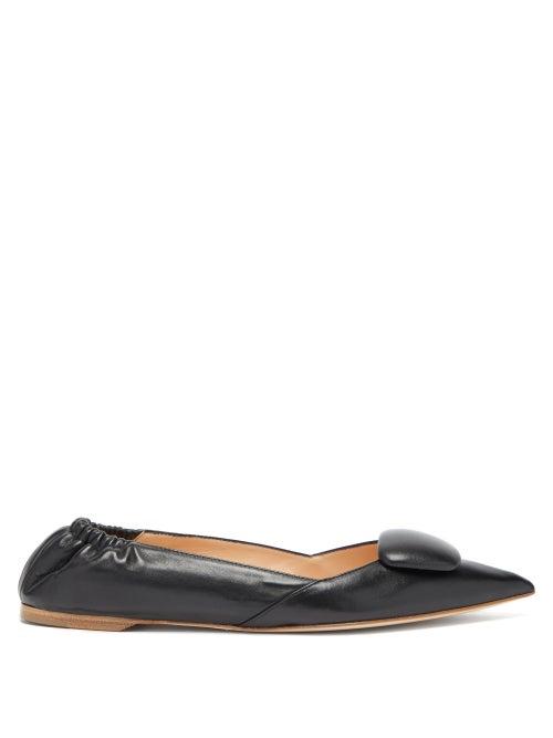 Matchesfashion.com Rupert Sanderson - Calin Point-toe Leather Flats - Womens - Black