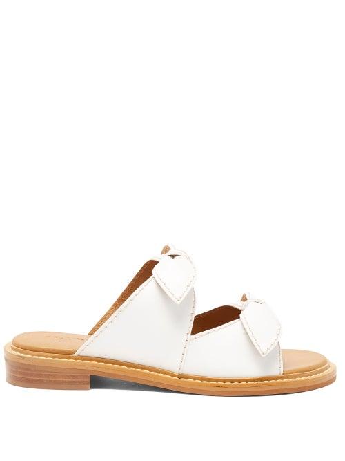 Ladies Shoes See By Chlo - Kamilla Bow-front Leather Sandals - Womens - White