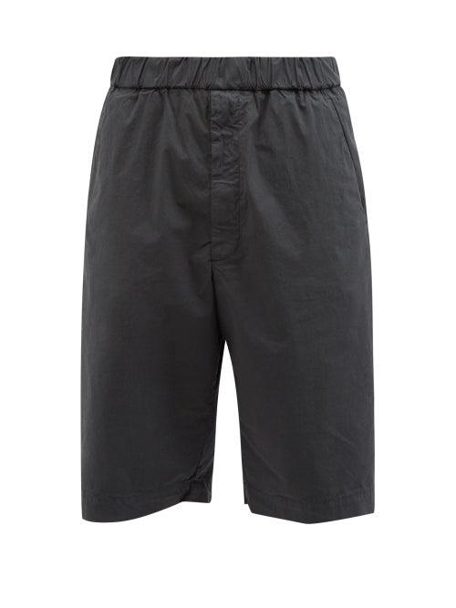 Barena Venezia - Elasticated-waist Cotton-blend Shorts - Mens - Dark Grey
