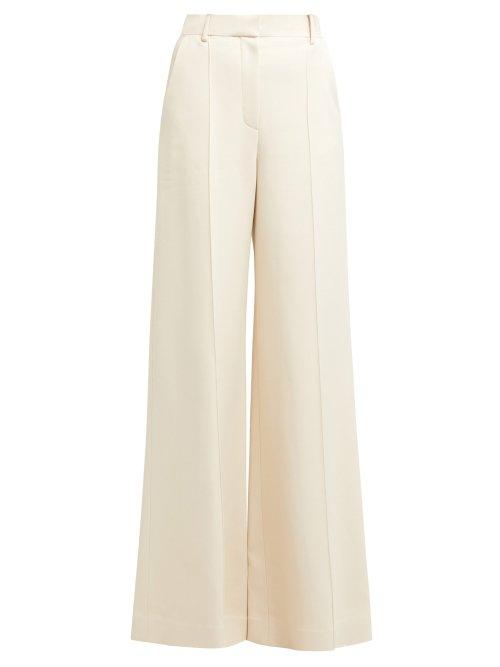 Matchesfashion.com The Row - Isla Pintucked Flared Trousers - Womens - Cream