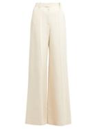 Matchesfashion.com The Row - Isla Pintucked Flared Trousers - Womens - Cream