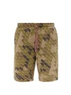 Matchesfashion.com Burberry - Camile Camo Print Jersey Shorts - Mens - Khaki