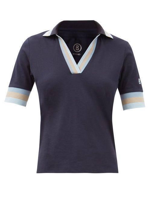 Bogner - Elonie Cotton-blend Piqu Polo Shirt - Womens - Navy