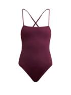 Matchesfashion.com Dos Gardenias - Leo Stretch Jersey Swimsuit - Womens - Burgundy