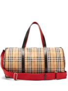 Matchesfashion.com Burberry - Vintage Check Leather Weekend Bag - Mens - Beige Multi