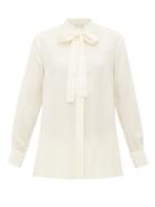 Matchesfashion.com Etro - Pussy Bow Silk Georgette Blouse - Womens - Ivory